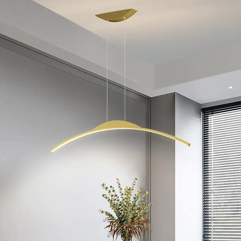 Minimalist Curved Bar Linear LED Ceiling Pendant - Arrielight