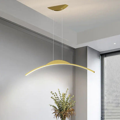 Minimalist Curved Bar Linear LED Ceiling Pendant - Arrielight