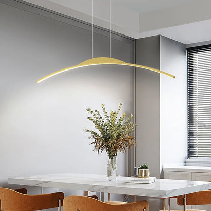 Minimalist Curved Bar Linear LED Ceiling Pendant - Arrielight