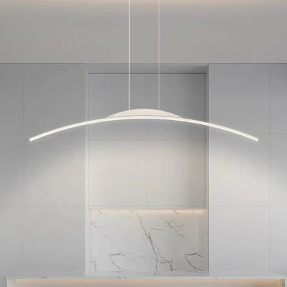 Minimalist Curved Bar Linear LED Ceiling Pendant - Arrielight