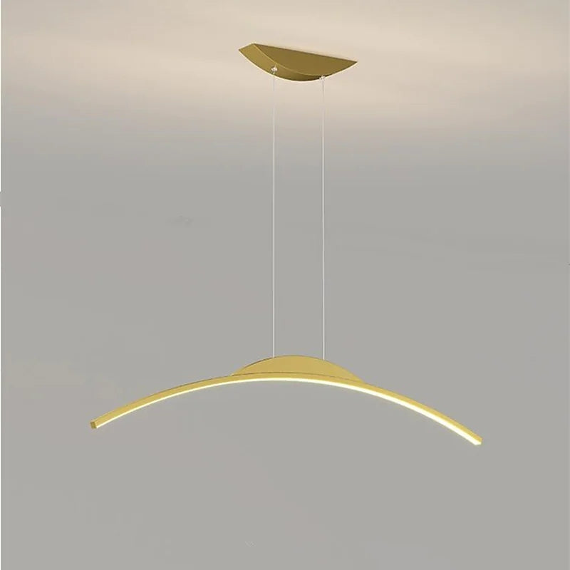 Minimalist Curved Bar Linear LED Ceiling Pendant - Arrielight