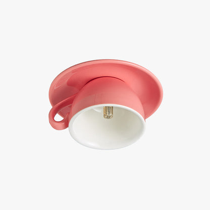 Ceramic Teacup and Saucer Flush Ceiling Light - Arrielight