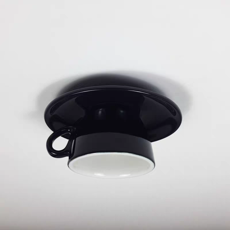 Ceramic Teacup and Saucer Flush Ceiling Light - Arrielight
