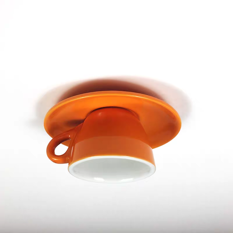 Ceramic Teacup and Saucer Flush Ceiling Light - Arrielight