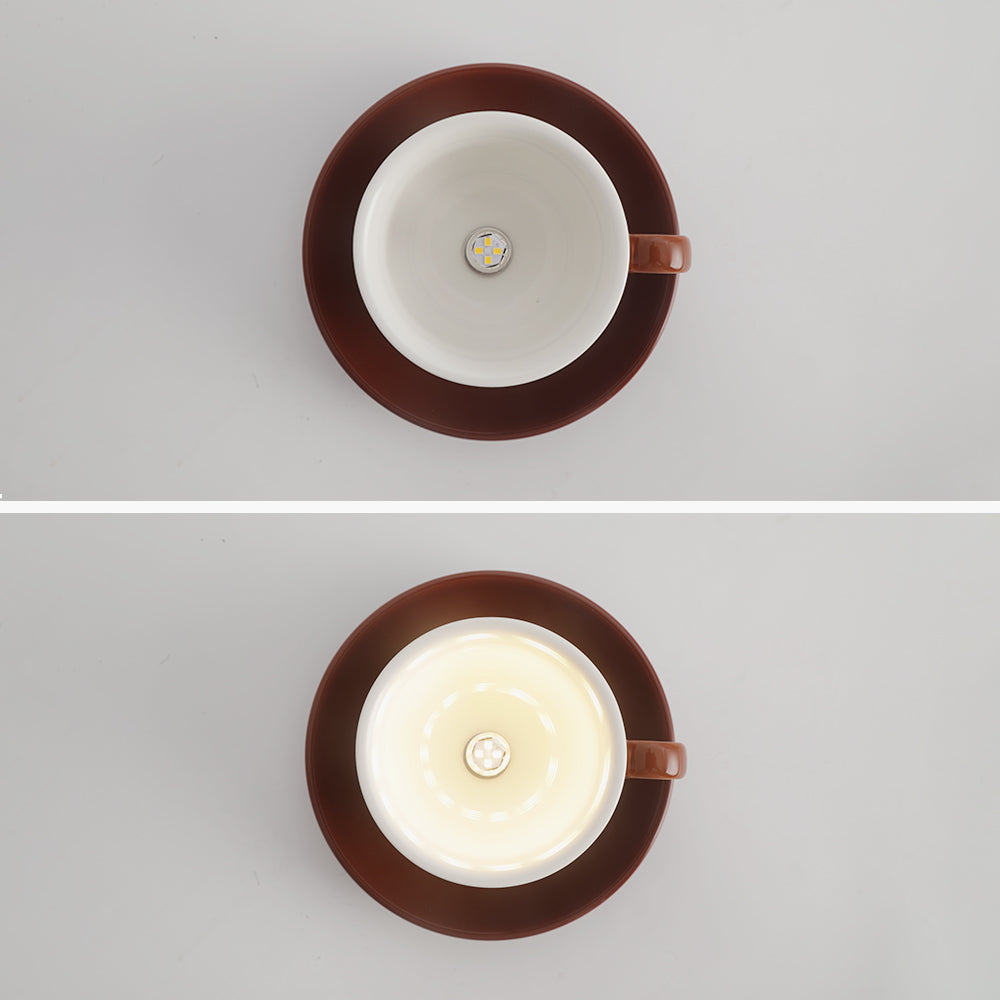 Ceramic Teacup and Saucer Flush Ceiling Light - Arrielight
