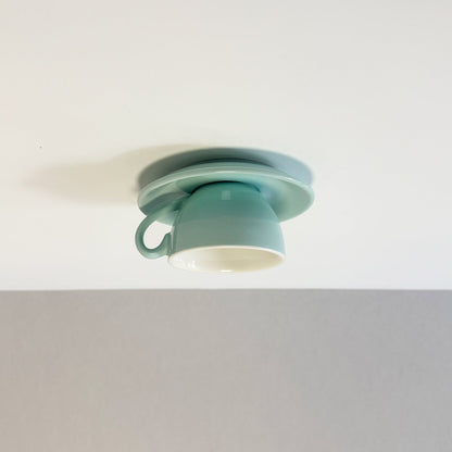 Ceramic Teacup and Saucer Flush Ceiling Light - Arrielight