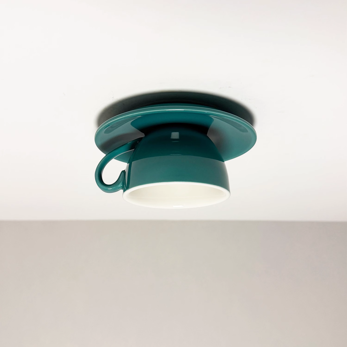 Ceramic Teacup and Saucer Flush Ceiling Light - Arrielight