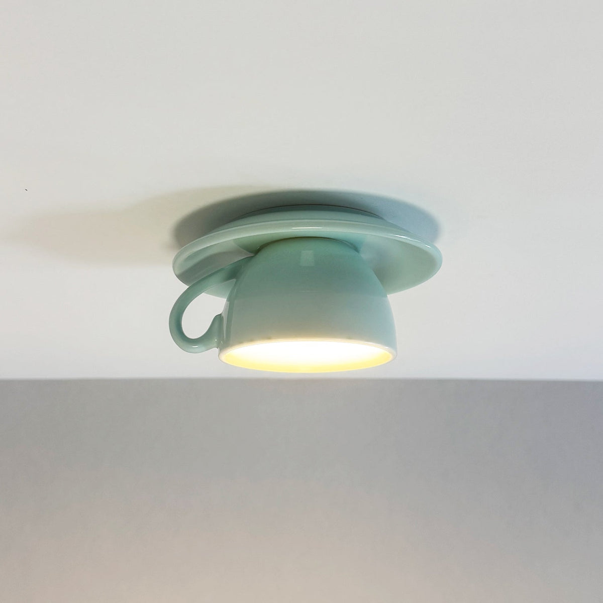 Ceramic Teacup and Saucer Flush Ceiling Light - Arrielight