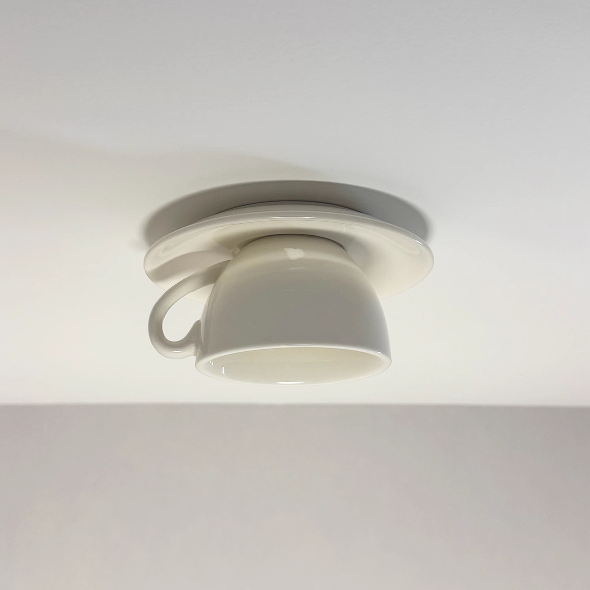 Ceramic Teacup and Saucer Flush Ceiling Light - Arrielight