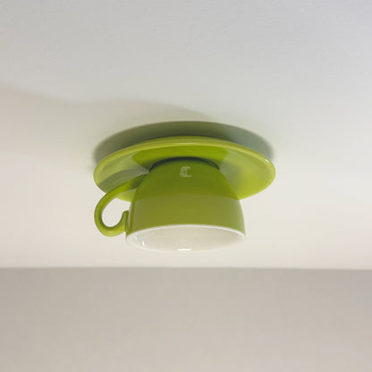 Ceramic Teacup and Saucer Flush Ceiling Light - Arrielight