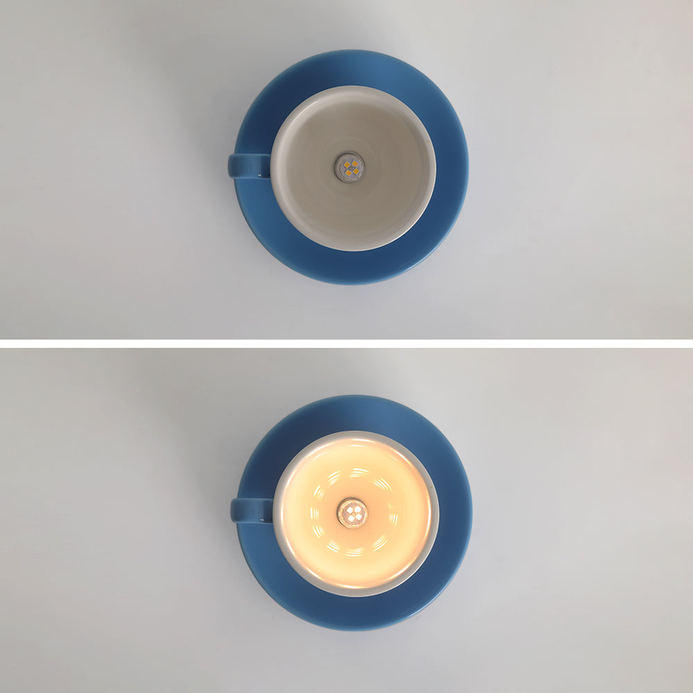 Ceramic Teacup and Saucer Flush Ceiling Light - Arrielight
