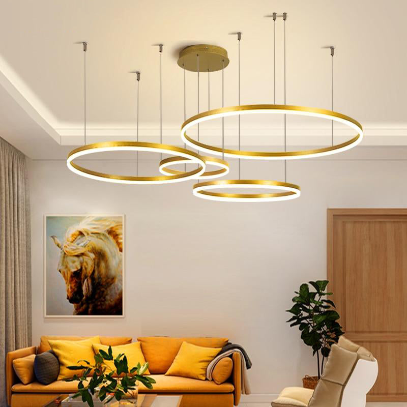 Brushed Metal Ring LED Ceiling Pendant - Arrielight