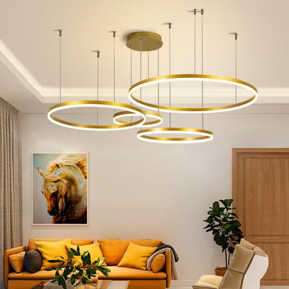 Brushed Metal Ring LED Ceiling Pendant - Arrielight
