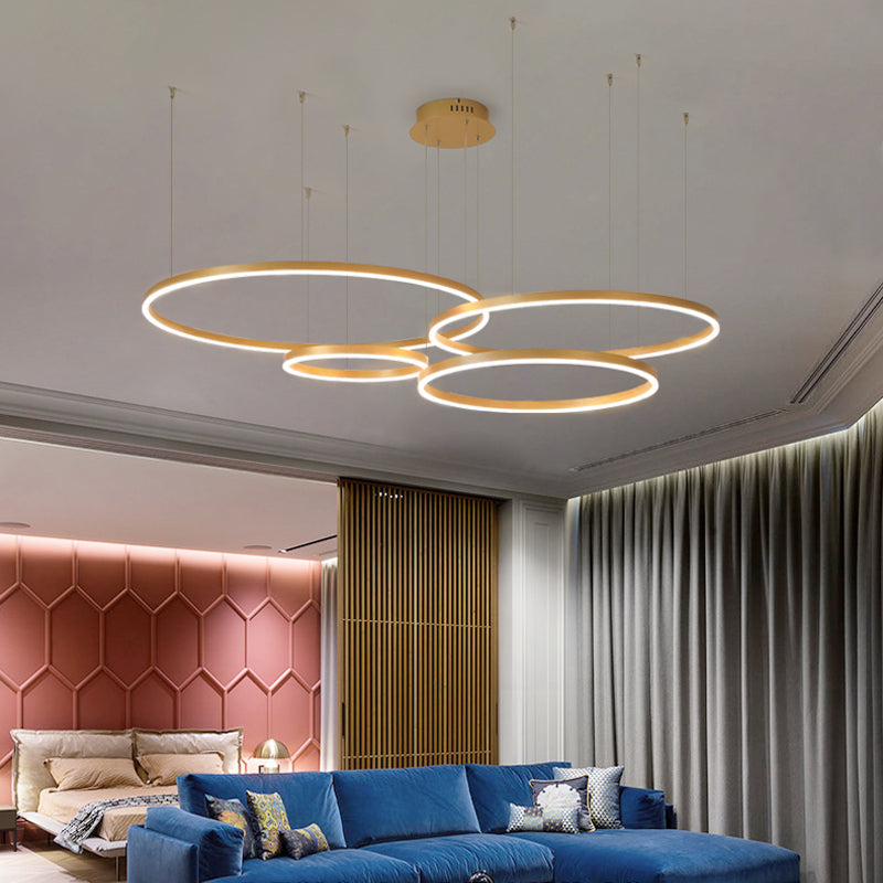 Brushed Metal Ring LED Ceiling Pendant - Arrielight
