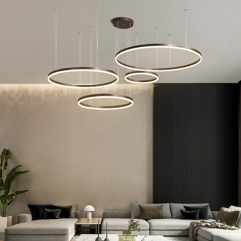 Brushed Metal Ring LED Ceiling Pendant - Arrielight