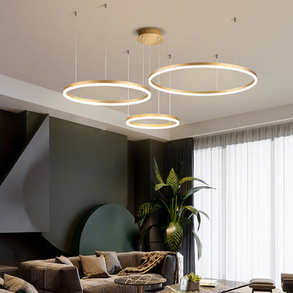 Brushed Metal Ring LED Ceiling Pendant - Arrielight