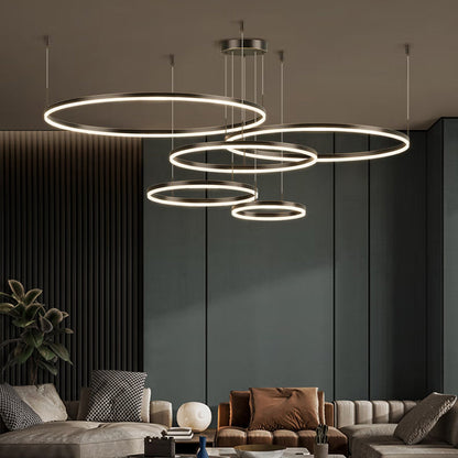 Brushed Metal Ring LED Ceiling Pendant - Arrielight