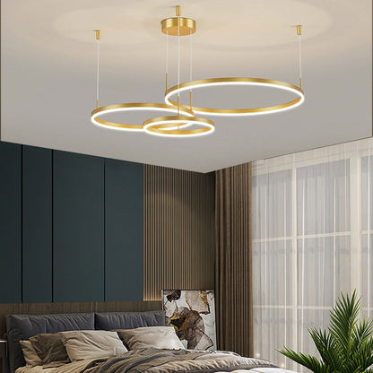 Brushed Metal Ring LED Ceiling Pendant - Arrielight