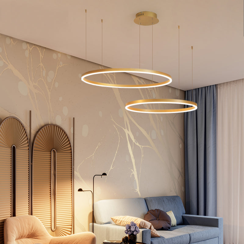 Brushed Metal Ring LED Ceiling Pendant - Arrielight