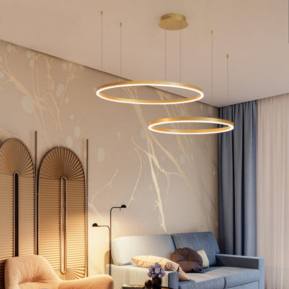 Brushed Metal Ring LED Ceiling Pendant - Arrielight