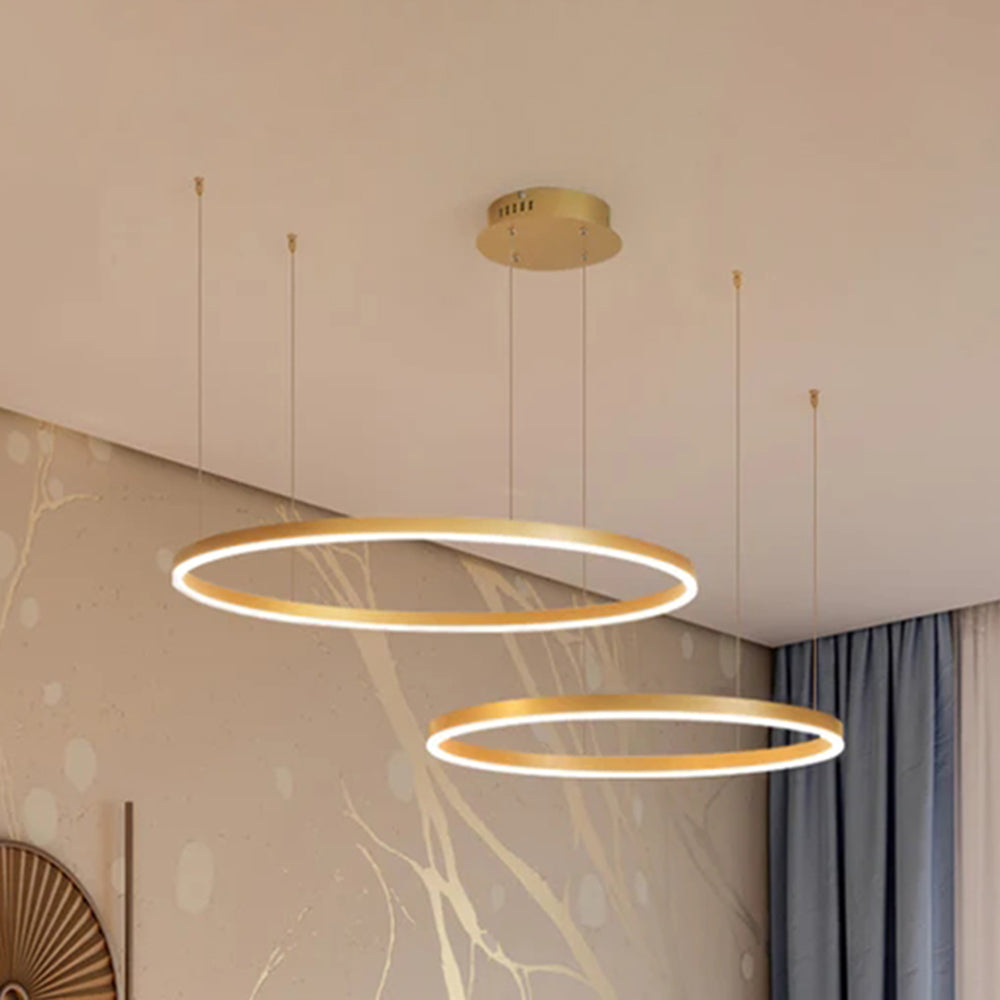 Brushed Metal Ring LED Ceiling Pendant - Arrielight