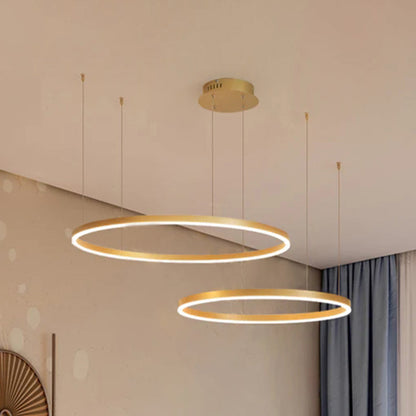 Brushed Metal Ring LED Ceiling Pendant - Arrielight