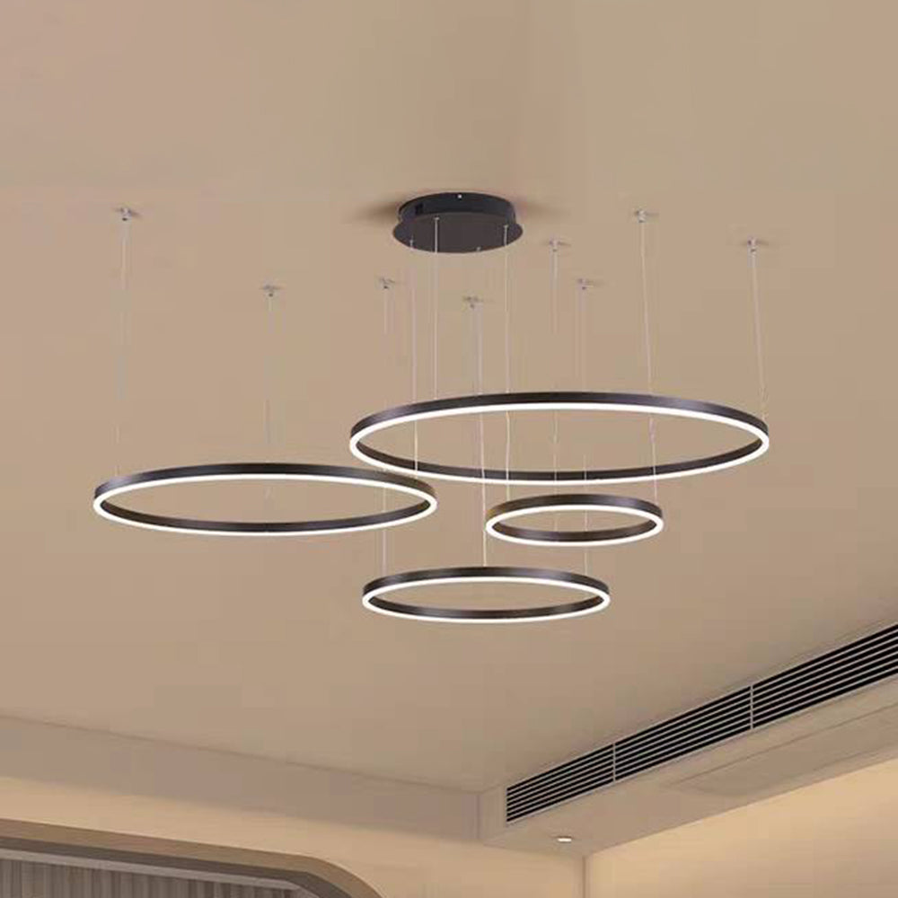 Brushed Metal Ring LED Ceiling Pendant - Arrielight