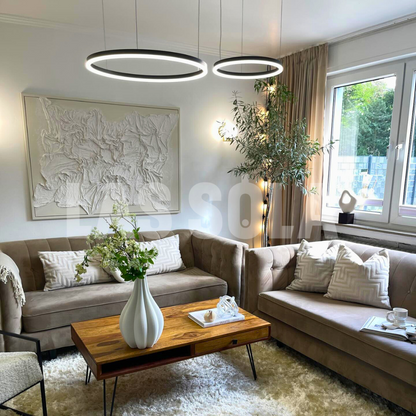 Brushed Metal Ring LED Ceiling Pendant - Arrielight