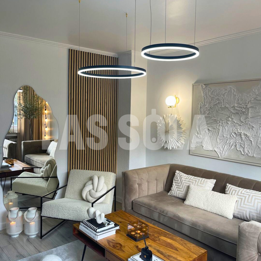 Brushed Metal Ring LED Ceiling Pendant - Arrielight
