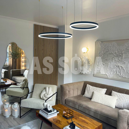 Brushed Metal Ring LED Ceiling Pendant - Arrielight