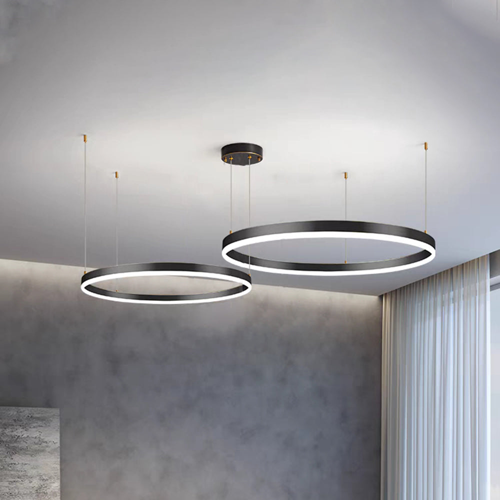 Brushed Metal Ring LED Ceiling Pendant - Arrielight