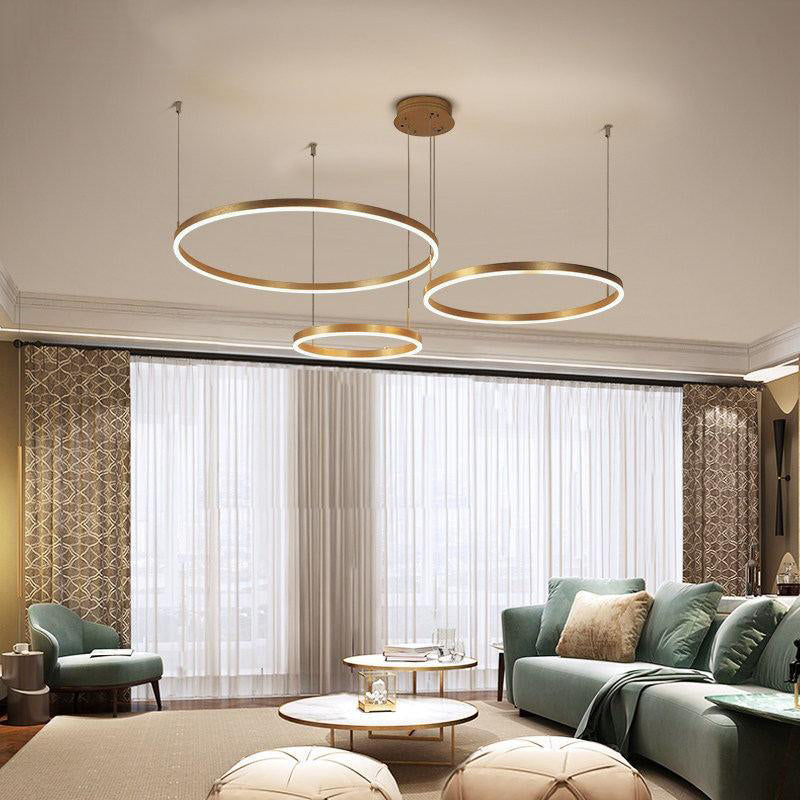 Brushed Metal Ring LED Ceiling Pendant - Arrielight