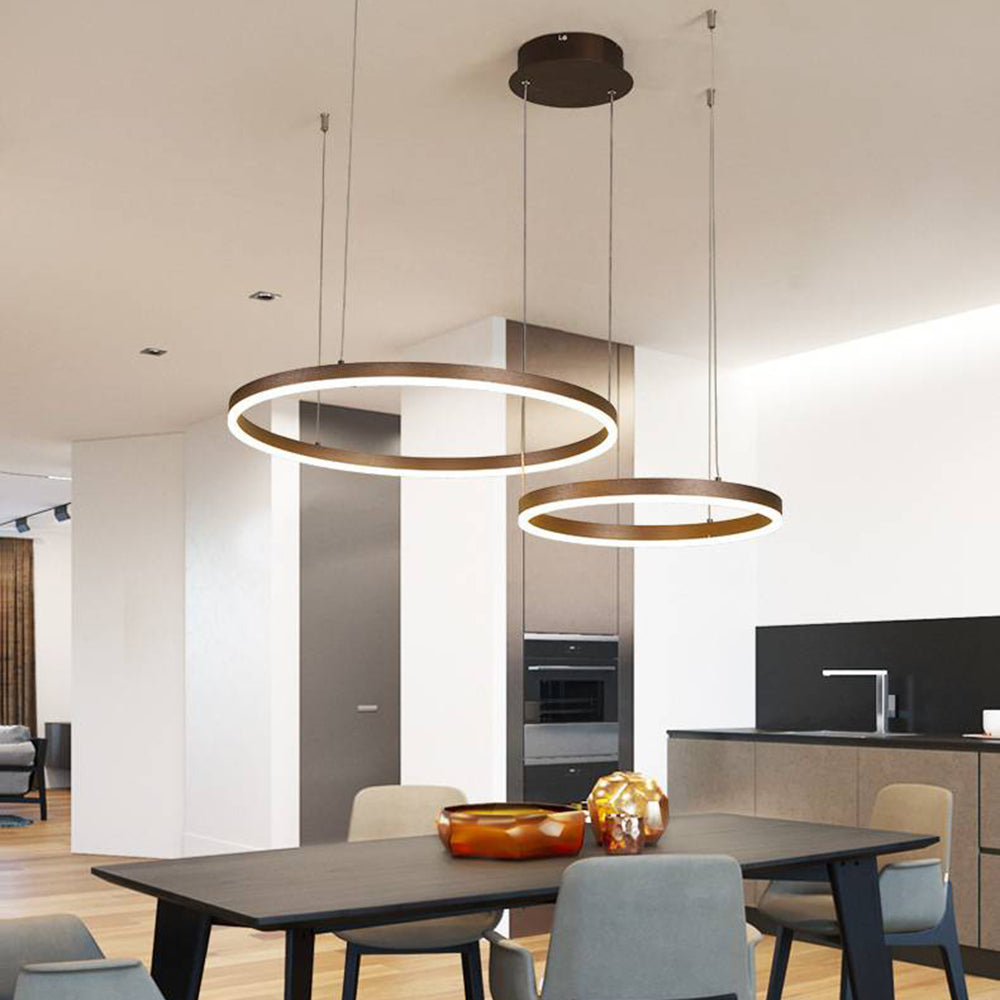 Brushed Metal Ring LED Ceiling Pendant - Arrielight