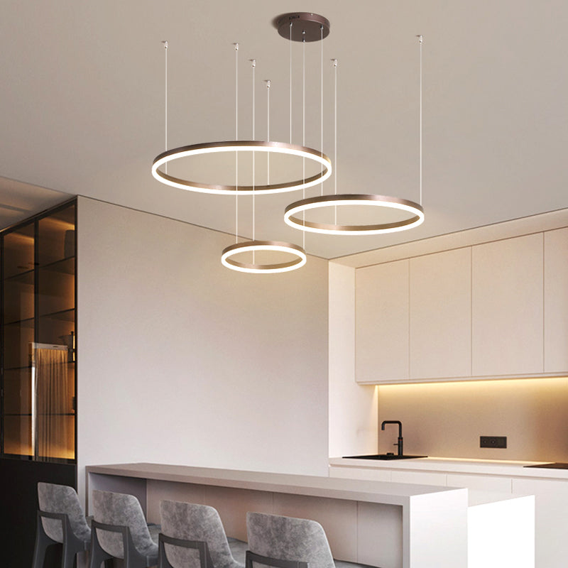 Brushed Metal Ring LED Ceiling Pendant - Arrielight