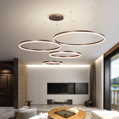 Brushed Metal Ring LED Ceiling Pendant - Arrielight