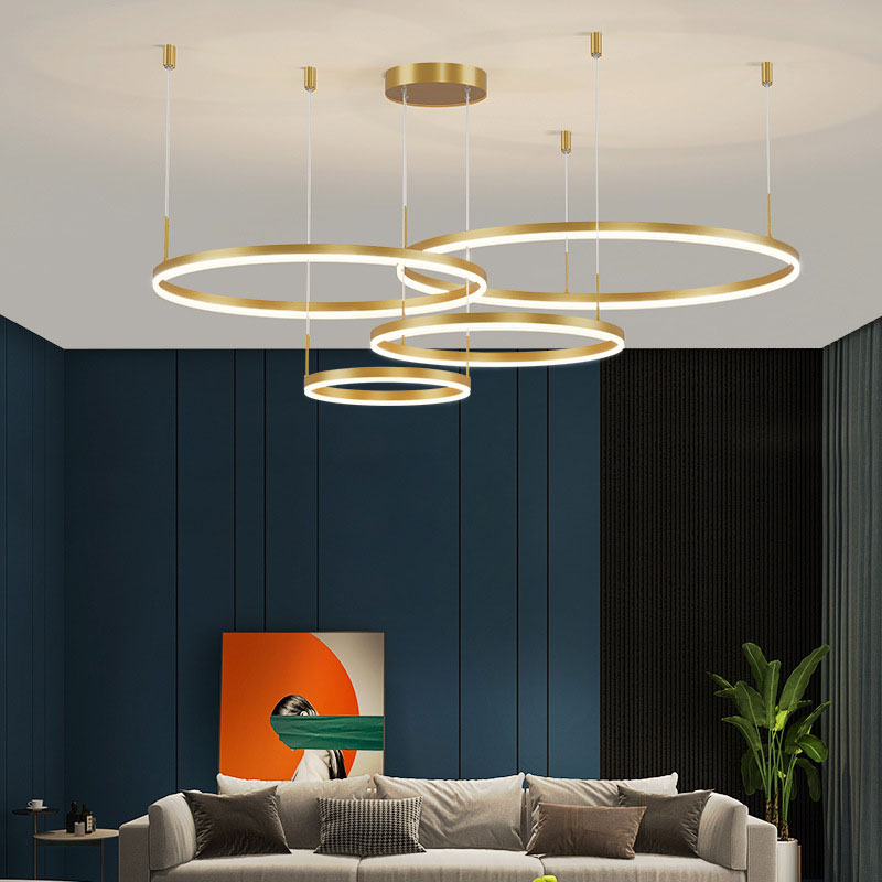 Brushed Metal Ring LED Ceiling Pendant - Arrielight