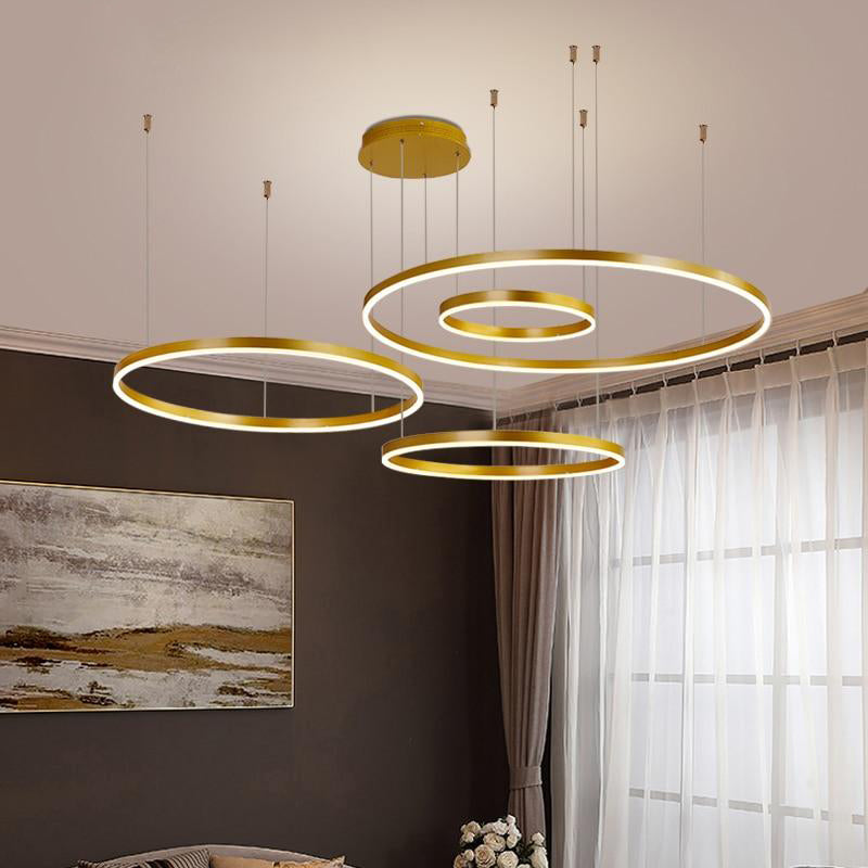 Brushed Metal Ring LED Ceiling Pendant - Arrielight