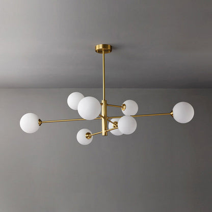 Opal Glass Globe Sputnik Ceiling Chandelier - Arrielight
