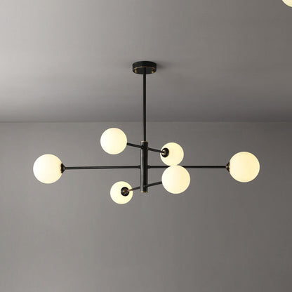 Opal Glass Globe Sputnik Ceiling Chandelier - Arrielight