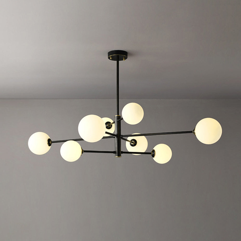 Opal Glass Globe Sputnik Ceiling Chandelier - Arrielight