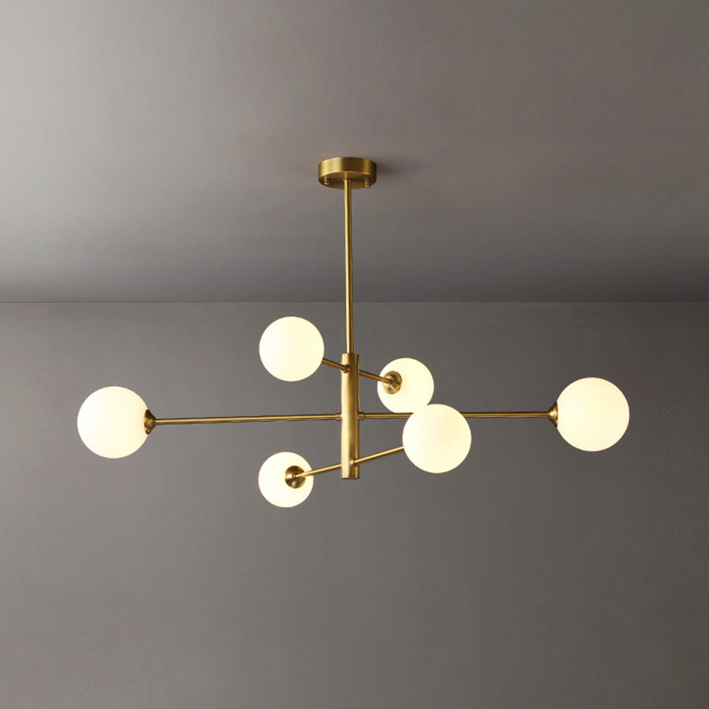 Opal Glass Globe Sputnik Ceiling Chandelier - Arrielight