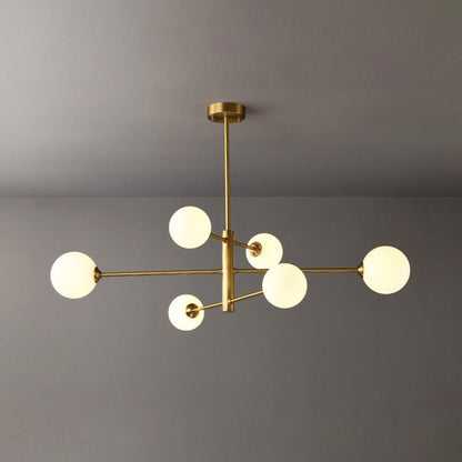 Opal Glass Globe Sputnik Ceiling Chandelier - Arrielight