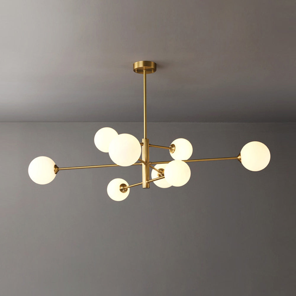 Opal Glass Globe Sputnik Ceiling Chandelier - Arrielight