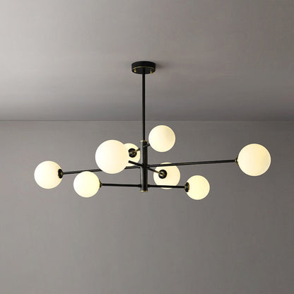Opal Glass Globe Sputnik Ceiling Chandelier - Arrielight