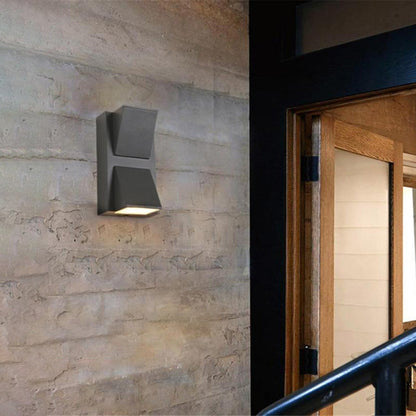 Geometric Metal LED Outdoor Wall Light, Up and Down - Arrielight