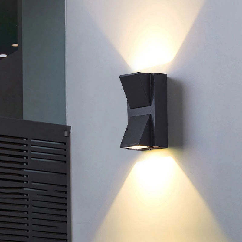 Geometric Metal LED Outdoor Wall Light, Up and Down - Arrielight