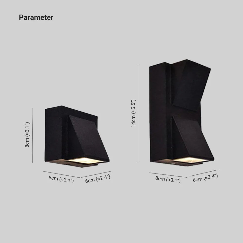 Geometric Metal LED Outdoor Wall Light, Up and Down - Arrielight