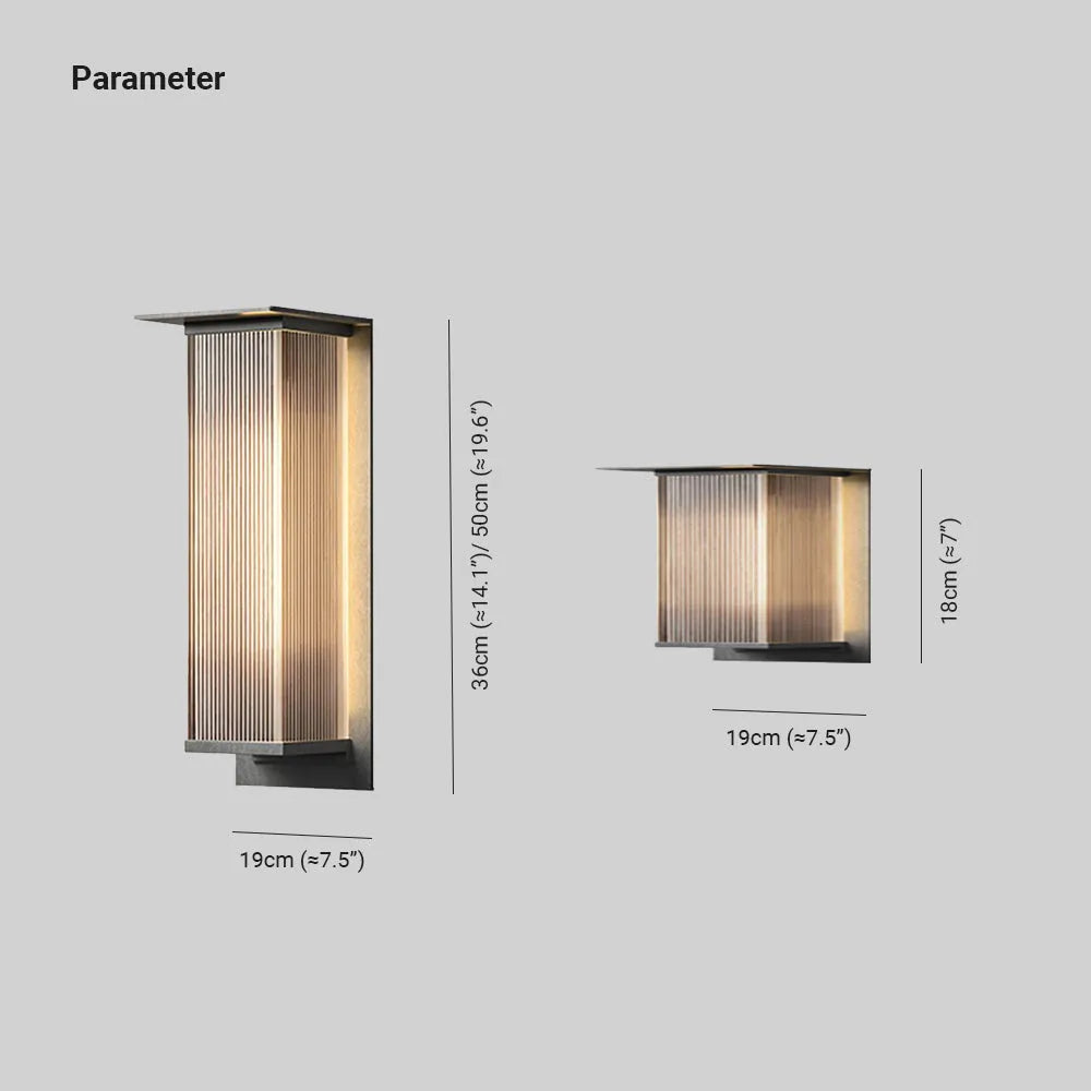 Ribbed Acrylic LED Outdoor Wall Light - Arrielight