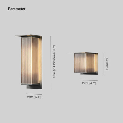 Ribbed Acrylic LED Outdoor Wall Light - Arrielight