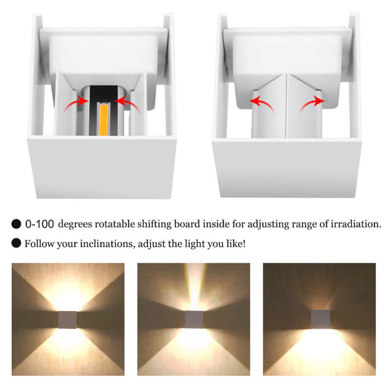 Adjustable Square Up and Down LED Outdoor Wall Light - Arrielight